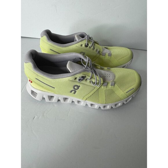 On Running Cloud 5 Sneakers Hay Frost Women's Size 37.5 US 6.5 Neon Yellow NEW - Picture 4 of 9